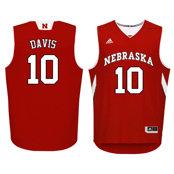 Men Nebraska Cornhuskers #10 Karrington Davis College Basketball Jerseys Sale-Red